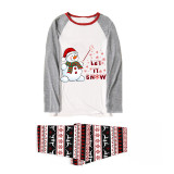 Christmas Matching Family Pajamas Exclusive Design Let It Snow Gray Pajamas Set