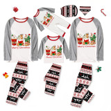 Christmas Matching Family Pajamas Deer Gingerbread Man Ice Cream Gray Pajamas Set
