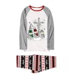 Christmas Matching Family Pajamas Christmas Three Snowmen Gray Pajamas Set