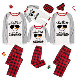 Christmas Matching Family Pajamas Chillin' With My Snowmies Gray Pajamas Set