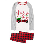 Christmas Matching Family Pajamas Believe In The Magic Truck Gray Pajamas Set
