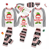 Christmas Matching Family Pajamas Feliz Navidad Elf Gray Pajamas Set
