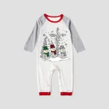 Christmas Matching Family Pajamas Christmas Three Snowmen Gray Pajamas Set