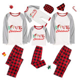 Christmas Matching Family Pajamas Santa Claus Love Slogan Gray Pajamas Set