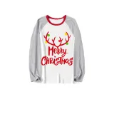 Christmas Matching Family Pajamas Deer Antler Gray Pajamas Set