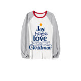Christmas Matching Family Pajamas Joy Hope Love Peace Christmas Gray Pajamas Set