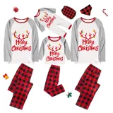 Christmas Matching Family Pajamas Deer Antler Gray Pajamas Set