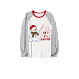 Christmas Matching Family Pajamas Exclusive Design Let It Snow Gray Pajamas Set