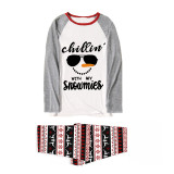 Christmas Matching Family Pajamas Chillin' With My Snowmies Gray Pajamas Set
