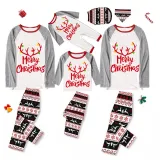 Christmas Matching Family Pajamas Deer Antler Gray Pajamas Set