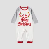 Christmas Matching Family Pajamas Deer Antler Gray Pajamas Set