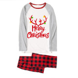 Christmas Matching Family Pajamas Deer Antler Gray Pajamas Set