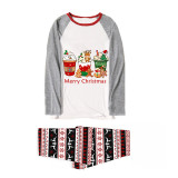 Christmas Matching Family Pajamas Deer Gingerbread Man Ice Cream Gray Pajamas Set
