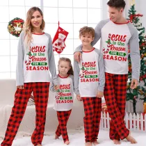 Christmas Matching Family Pajamas Jesus Is The Reason For The Season Gray Pajamas Set