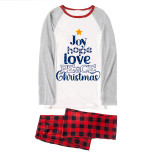 Christmas Matching Family Pajamas Joy Hope Love Peace Christmas Gray Pajamas Set