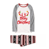 Christmas Matching Family Pajamas Deer Antler Gray Pajamas Set