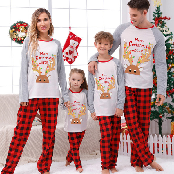 Christmas Matching Family Pajamas Merry Christmas My Deer Gray Pajamas Set