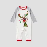 Christmas Matching Family Pajamas Deer With Colorful Balls Gray Pajamas Set