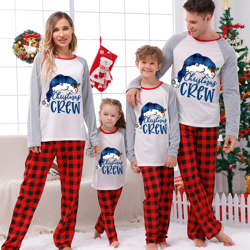 Christmas Matching Family Pajamas Christmas Crew Hat Gray Pajamas Set