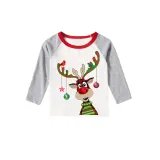 Christmas Matching Family Pajamas Deer With Colorful Balls Gray Pajamas Set