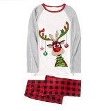 Christmas Matching Family Pajamas Deer With Colorful Balls Gray Pajamas Set