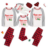Christmas Matching Family Pajamas Merry Christmas Slogan Gray Pajamas Set