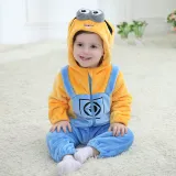 Family Kigurumi Pajamas Yellow Cartoon Onesie Cosplay Costume Pajamas For Kids and Adults