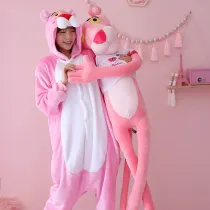 Kids Pink Onesie Kigurumi Pajamas Panther Costumes for Unisex Children