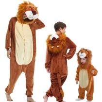 Family Kigurumi Pajamas 3D New Brown Lion Onesie Cosplay Costume Pajamas For Kids and Adults