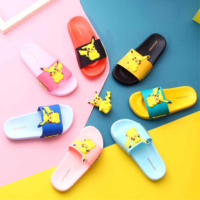 Toddlers Kids 3D Yellow Flat Beach Home Summer Slippers