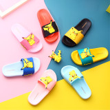 Toddlers Kids Adult 3D Yellow Flat Beach Home Bath Summer Slippers