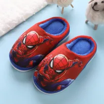 Toddlers Kids Red Flannel Warm Winter Home House Slippers
