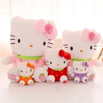 Cute Cat Fruits Strawberry Orange Apple Soft Stuffed Plush Animal Doll for Kids Gift