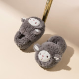 Toddler Kids Cartoon Lamb Cotton Winter Slipper Warm Home Furry Shoes