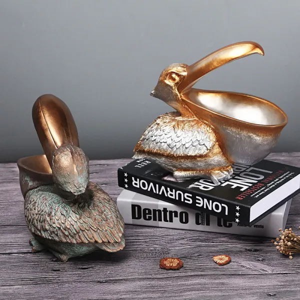 Home Ornament Pelican Storage Desktop Craft Ornament Resin Figure Statue