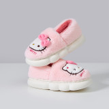 Toddler Kids Cartoon Cute Hello Cat Cotton Winter Shoes Home Warm Slipper
