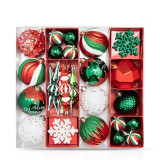 Merry Christmas 60 Pieces Painted Candy and Christmas Tree Ornaments Hanging Balls Decoration