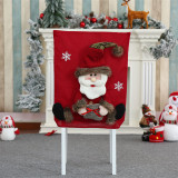 Christmas Cartoon Santa Handwork Claus and Elk Chair Cover Christmas Home Decor