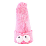 Baby Woolen Knitted Hat with Big Eyes Outdoor Winter Warm Hat