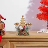 Christmas Artificial Crafts Santa Claus and Snowflake Candlestick Christmas Home Ornament Decoration