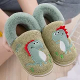 Toddler Kids Unisex Cartoon Animals Dinosaurs Cotton Plush Winter Shoes Home Slipper