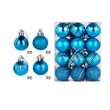 Merry Christmas 24 Pieces 4cm Frosted and Matte Christmas Tree Ornaments Hanging Balls Decoration