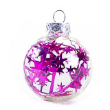 Merry Christmas 6 Pieces 6cm Transparent Stars Christmas Tree Ornaments Hanging Balls Decoration