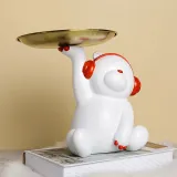 Home Ornament Bear Tray Resin Craft Desktop Figure Statue