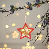 Christmas 4 Pieces Santa Claus and Christmas Bus Ornament Decoration