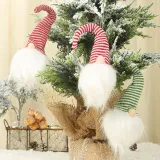 Christmas 3 Pieces LED Light Up Gnome Dolls Christmas Ornament Decoration