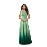 Women Sling Sleeveless V-Neck Gradient Swing Dress Backless Maxi Dress