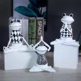 Home Yoga Frog Ornament Desktop Craft Ornament Figure Statue