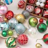 Merry Christmas 42 Pieces Christmas Tree Ornaments Hanging Painted Balls Decoration