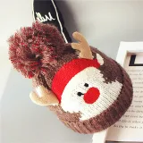 Baby Christmas Wool Hat Christmas Deer and Santa Winter Warm Hat